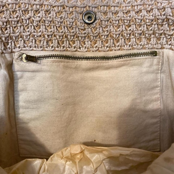 Rattan Hand Bag Bamboo Handle White Lotus Purse Pocketbook Wedding Summer Beach - Picture 4 of 4